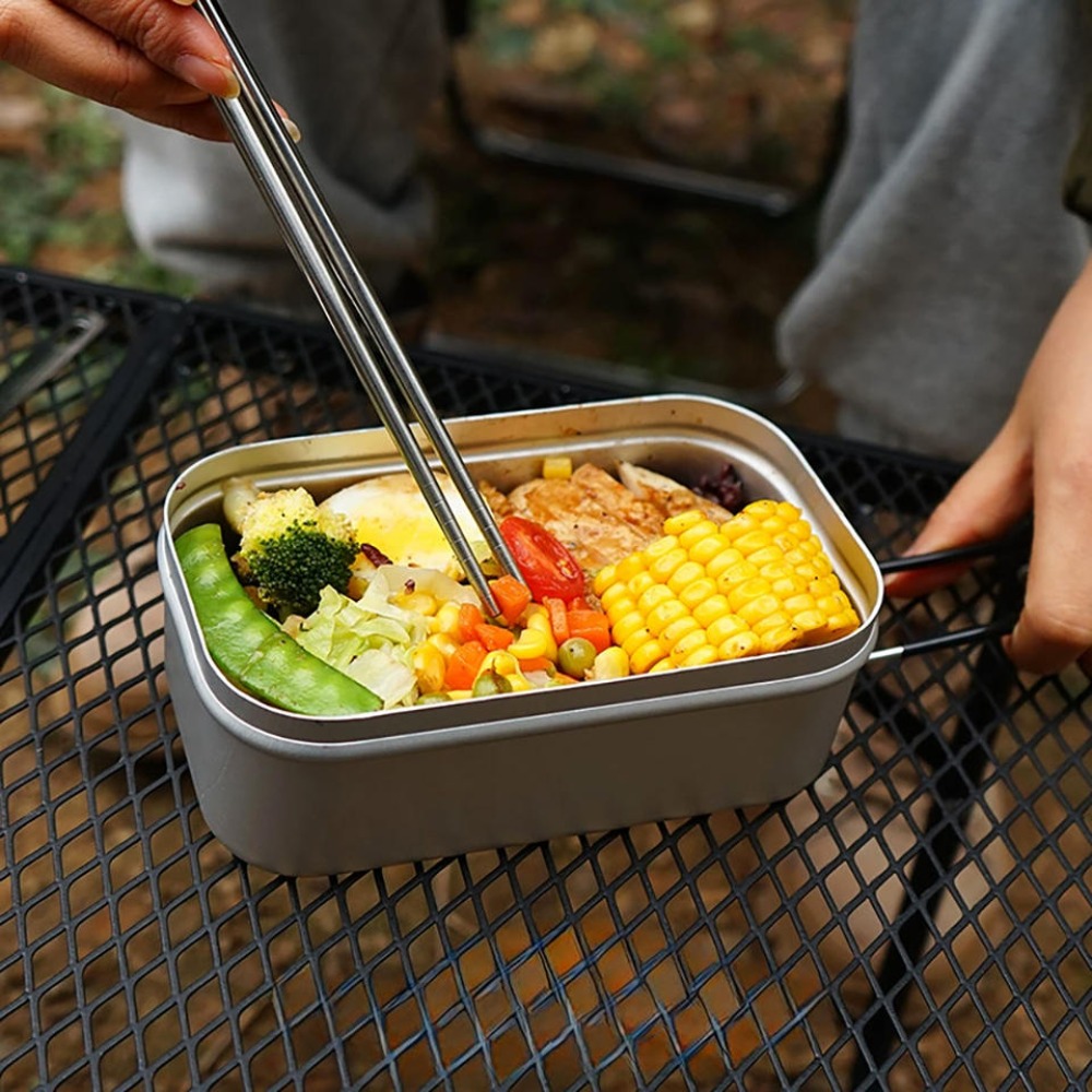 Camping Cooking Box - Ultraleichtes Geschirr, Camping-Kochgeschirr, Lunchbox, Kochtöpfe, Picknick-Zubehör,