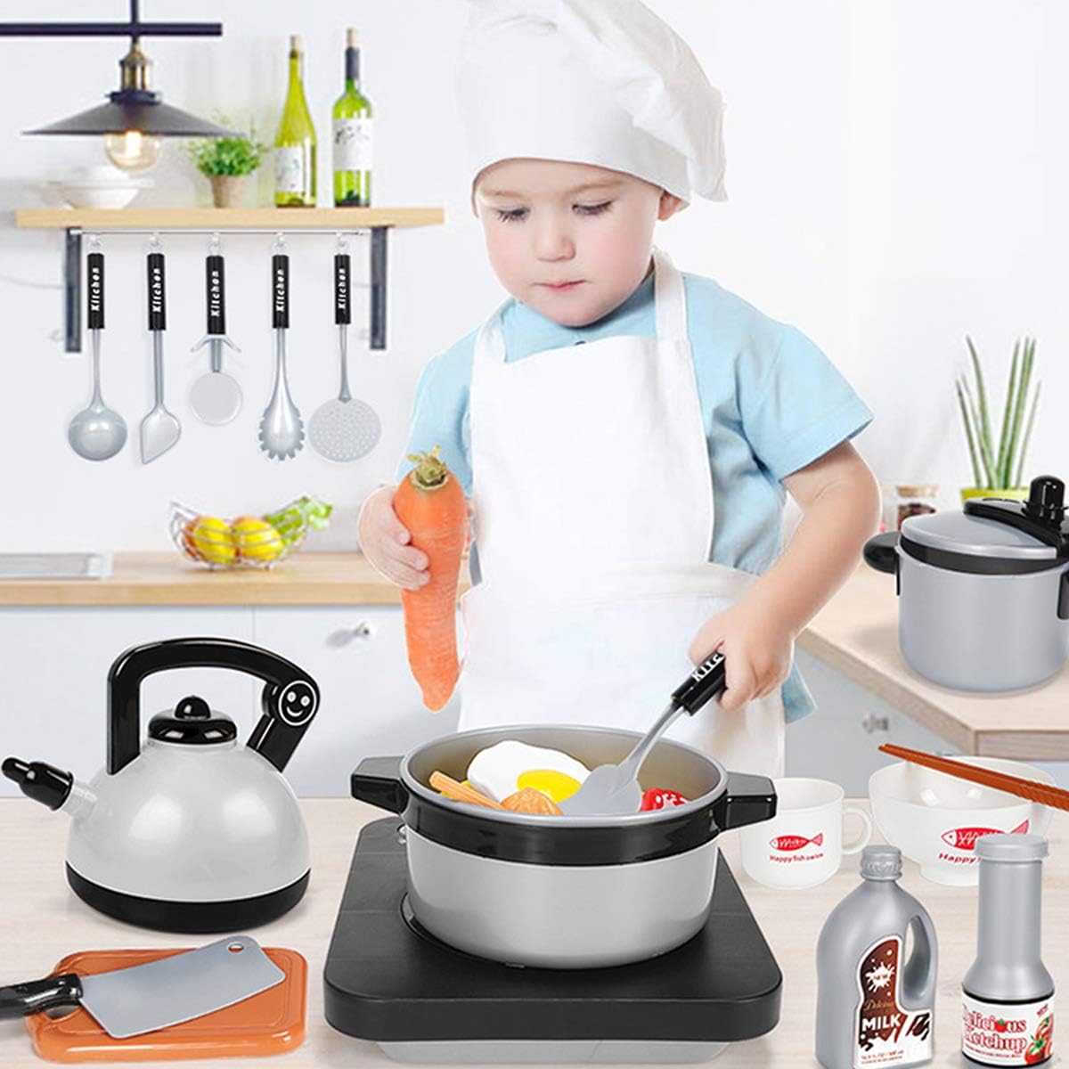 Camping Cooking Kids - Kinderküchen-Spielzeug-Set für Kleinkinder, vorgeben, Grillen, Camping,