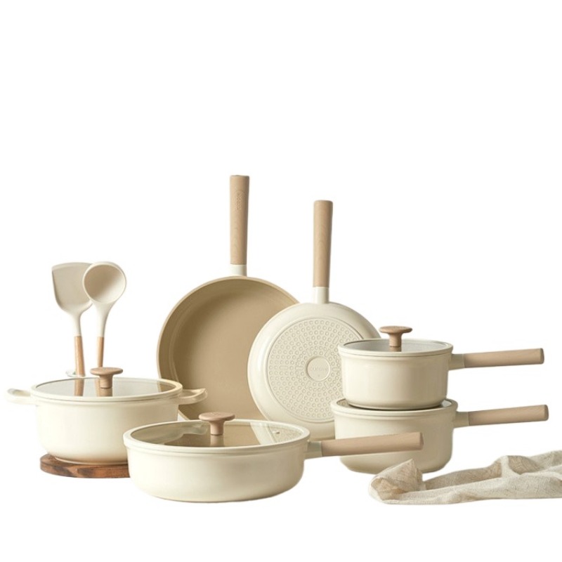 Camping Cooking Kitchen Set - Geling Chinesische Günstige Weiße Titan-Keramik Küchenpfannen