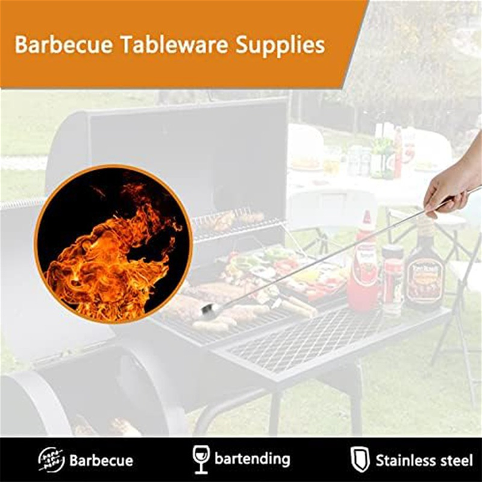 Camping Cooking Kitchen Set - Teleskopische BBQ-Utensilien Ausziehbare Grillgabel und -löffel