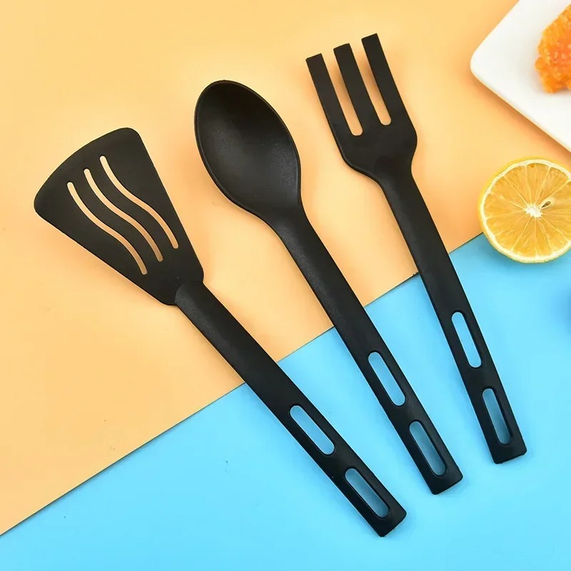 Camping Cooking Kids - 1/3er-Pack Nylon-Küchenbesteck-Set: Gabel, Spachtel, Löffel, Kinder-Schaufelgabel,