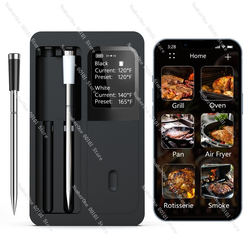 Meat Thermometer Camp - Kabelloses Bluetooth-Fleischthermometer mit Display, Digitaler Küchenthermometer