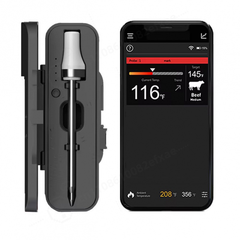Meat Thermometer Camp - Kabelloser Bluetooth Smart-Fleischthermometer mit SUS304 NTC-Sensor,