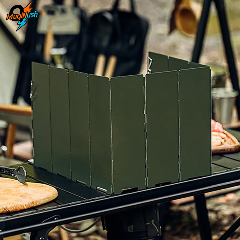 Camping Cooking Materials - MuqiNush Leichte Camping-Windschutzscheibe, tragbarer Wind, Outdoor-Kochmaterial,