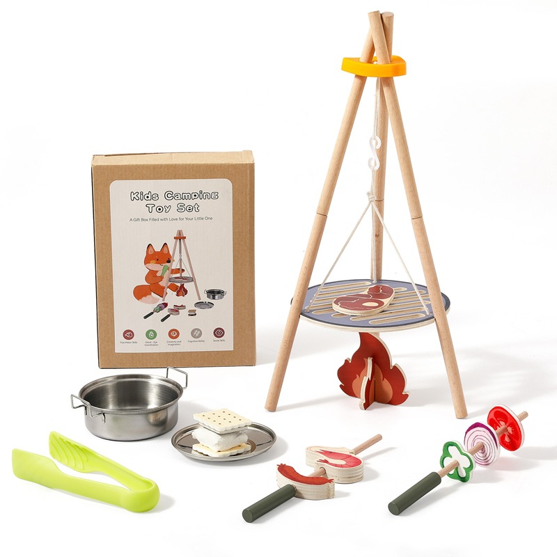 Holz-Camping-Grill-Spielset fü – Camping Cooking Kids Bewertung und Preis